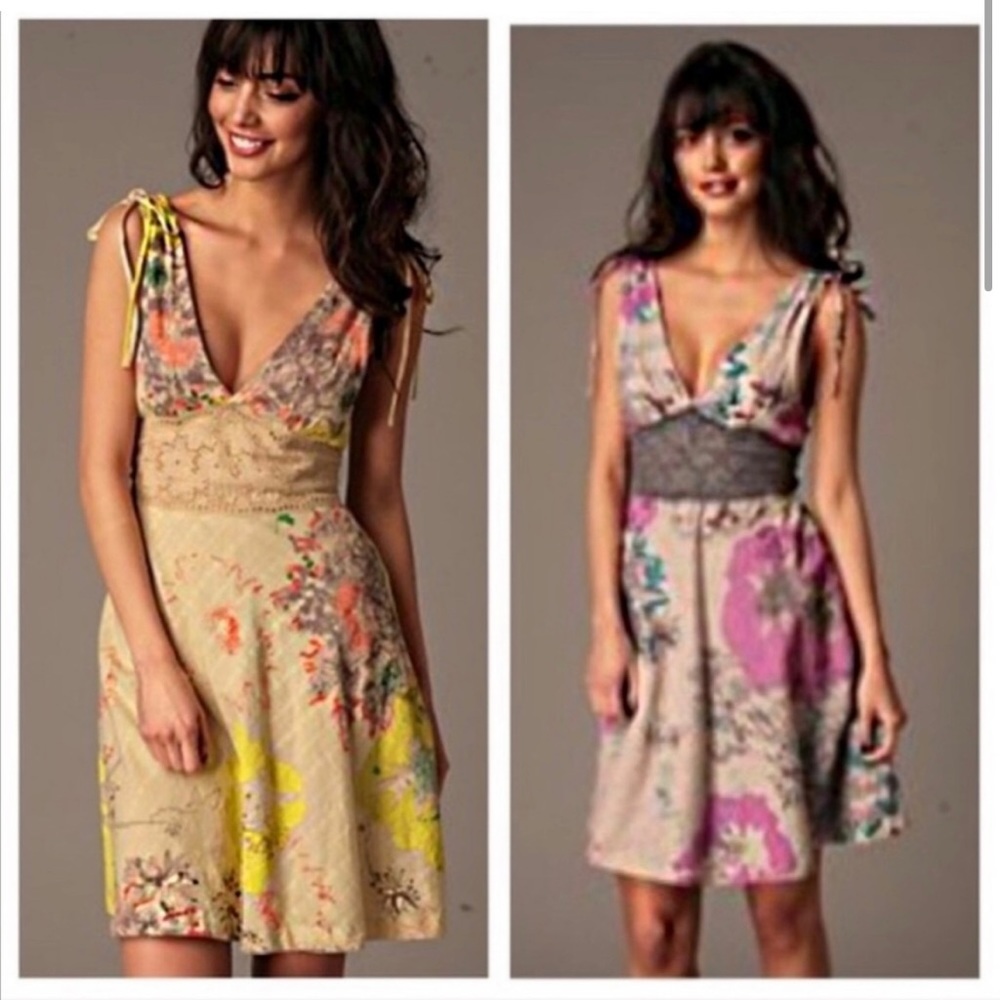 Free People Smocked Waist Tie Dress Size 8